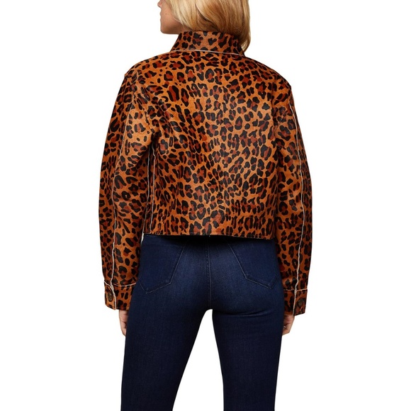 JUICY COUTURE Leopard Print Leather Jacket Coat - Picture 2 of 8